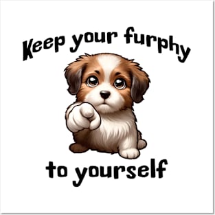 Sassy puppy says Keep Your Furphy to Yourself, funny Australian slang design Posters and Art